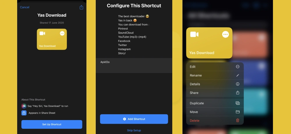 YAS Download IOS Shortcut
