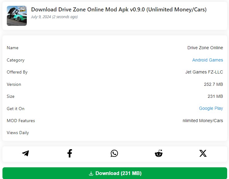 Download Drive Zone Online Mod APK