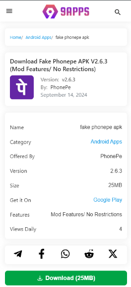 Fake phonepe apk